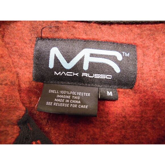 Mack Russo Sweater Mens Medium Red Plaid Long‎ Sleeve Fleece Pullover EUC - Picture 8 of 10